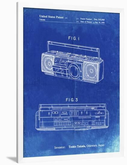 PP752-Faded Blueprint Boom Box Patent Poster-Cole Borders-Framed Premium Giclee Print