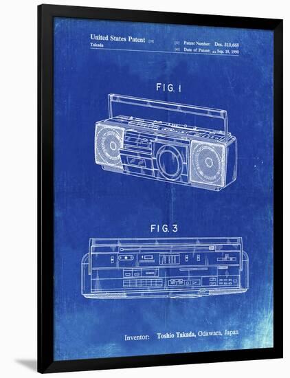 PP752-Faded Blueprint Boom Box Patent Poster-Cole Borders-Framed Premium Giclee Print