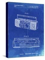 PP752-Faded Blueprint Boom Box Patent Poster-Cole Borders-Stretched Canvas