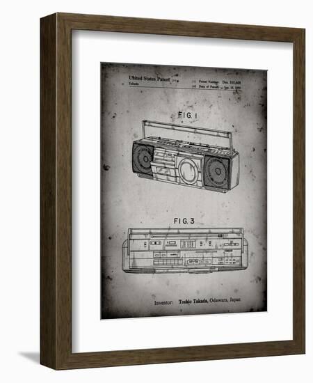 PP752-Faded Grey Boom Box Patent Poster-Cole Borders-Framed Premium Giclee Print