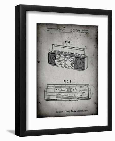 PP752-Faded Grey Boom Box Patent Poster-Cole Borders-Framed Premium Giclee Print