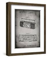 PP752-Faded Grey Boom Box Patent Poster-Cole Borders-Framed Giclee Print