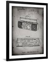 PP752-Faded Grey Boom Box Patent Poster-Cole Borders-Framed Premium Giclee Print