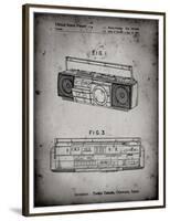 PP752-Faded Grey Boom Box Patent Poster-Cole Borders-Framed Premium Giclee Print