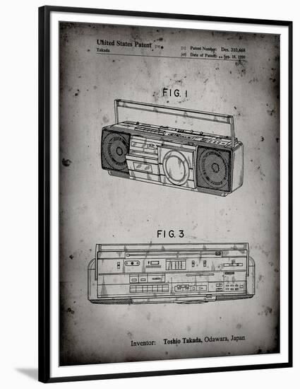 PP752-Faded Grey Boom Box Patent Poster-Cole Borders-Framed Premium Giclee Print