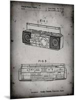 PP752-Faded Grey Boom Box Patent Poster-Cole Borders-Mounted Premium Giclee Print