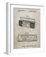 PP752-Sandstone Boom Box Patent Poster-Cole Borders-Framed Giclee Print