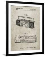 PP752-Sandstone Boom Box Patent Poster-Cole Borders-Framed Premium Giclee Print