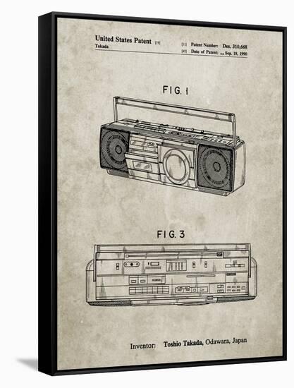 PP752-Sandstone Boom Box Patent Poster-Cole Borders-Framed Stretched Canvas