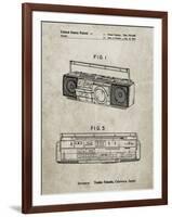 PP752-Sandstone Boom Box Patent Poster-Cole Borders-Framed Giclee Print