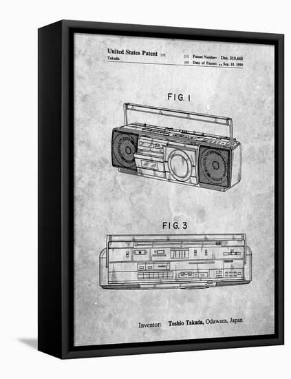 PP752-Slate Boom Box Patent Poster-Cole Borders-Framed Stretched Canvas