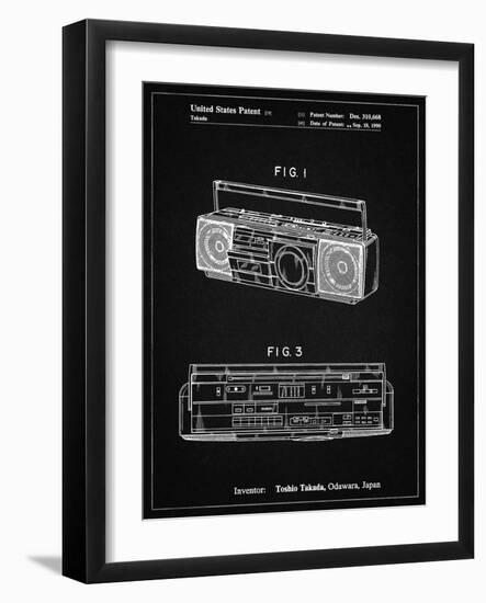 PP752-Vintage Black Boom Box Patent Poster-Cole Borders-Framed Giclee Print