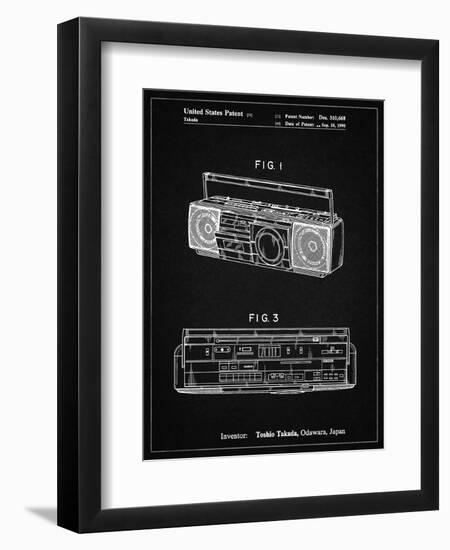 PP752-Vintage Black Boom Box Patent Poster-Cole Borders-Framed Premium Giclee Print