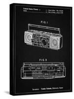 PP752-Vintage Black Boom Box Patent Poster-Cole Borders-Stretched Canvas