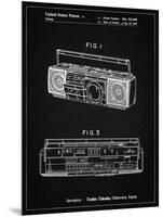 PP752-Vintage Black Boom Box Patent Poster-Cole Borders-Mounted Premium Giclee Print