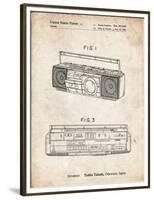 PP752-Vintage Parchment Boom Box Patent Poster-Cole Borders-Framed Premium Giclee Print