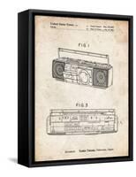 PP752-Vintage Parchment Boom Box Patent Poster-Cole Borders-Framed Stretched Canvas