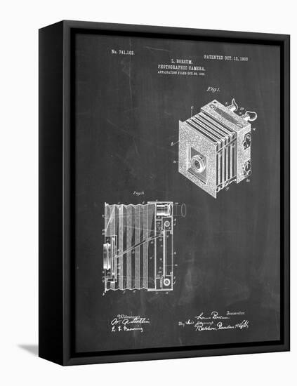 PP753-Chalkboard Borsum Camera Co Reflex Camera Patent Poster-Cole Borders-Framed Stretched Canvas