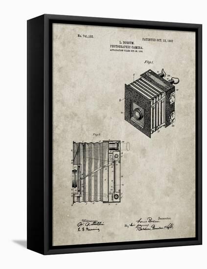 PP753-Sandstone Borsum Camera Co Reflex Camera Patent Poster-Cole Borders-Framed Stretched Canvas
