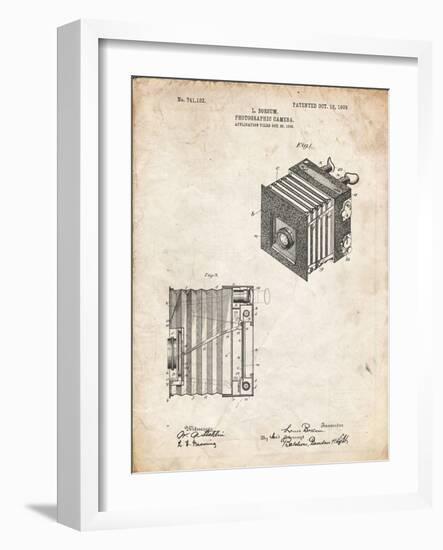 PP753-Vintage Parchment Borsum Camera Co Reflex Camera Patent Poster-Cole Borders-Framed Giclee Print