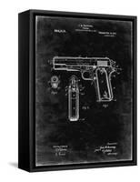 PP76-Black Grunge Colt 1911 Semi-Automatic Pistol Patent Poster-Cole Borders-Framed Stretched Canvas