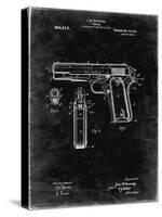 PP76-Black Grunge Colt 1911 Semi-Automatic Pistol Patent Poster-Cole Borders-Stretched Canvas