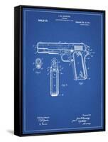 PP76-Blueprint Colt 1911 Semi-Automatic Pistol Patent Poster-Cole Borders-Framed Stretched Canvas