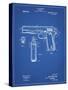 PP76-Blueprint Colt 1911 Semi-Automatic Pistol Patent Poster-Cole Borders-Stretched Canvas