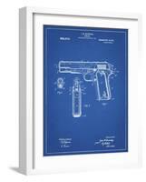 PP76-Blueprint Colt 1911 Semi-Automatic Pistol Patent Poster-Cole Borders-Framed Giclee Print