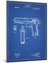 PP76-Blueprint Colt 1911 Semi-Automatic Pistol Patent Poster-Cole Borders-Mounted Giclee Print