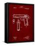 PP76-Burgundy Colt 1911 Semi-Automatic Pistol Patent Poster-Cole Borders-Framed Stretched Canvas