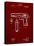 PP76-Burgundy Colt 1911 Semi-Automatic Pistol Patent Poster-Cole Borders-Stretched Canvas