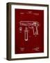 PP76-Burgundy Colt 1911 Semi-Automatic Pistol Patent Poster-Cole Borders-Framed Giclee Print