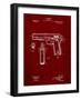 PP76-Burgundy Colt 1911 Semi-Automatic Pistol Patent Poster-Cole Borders-Framed Giclee Print