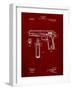 PP76-Burgundy Colt 1911 Semi-Automatic Pistol Patent Poster-Cole Borders-Framed Giclee Print