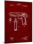 PP76-Burgundy Colt 1911 Semi-Automatic Pistol Patent Poster-Cole Borders-Mounted Giclee Print