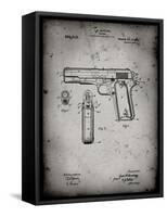 PP76-Faded Grey Colt 1911 Semi-Automatic Pistol Patent Poster-Cole Borders-Framed Stretched Canvas