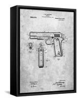 PP76-Slate Colt 1911 Semi-Automatic Pistol Patent Poster-Cole Borders-Framed Stretched Canvas
