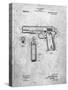 PP76-Slate Colt 1911 Semi-Automatic Pistol Patent Poster-Cole Borders-Stretched Canvas