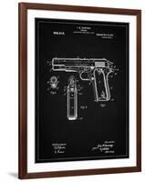 PP76-Vintage Black Colt 1911 Semi-Automatic Pistol Patent Poster-Cole Borders-Framed Giclee Print