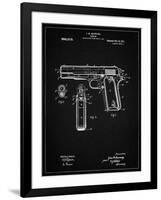 PP76-Vintage Black Colt 1911 Semi-Automatic Pistol Patent Poster-Cole Borders-Framed Giclee Print