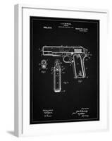 PP76-Vintage Black Colt 1911 Semi-Automatic Pistol Patent Poster-Cole Borders-Framed Giclee Print