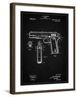 PP76-Vintage Black Colt 1911 Semi-Automatic Pistol Patent Poster-Cole Borders-Framed Giclee Print