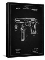 PP76-Vintage Black Colt 1911 Semi-Automatic Pistol Patent Poster-Cole Borders-Framed Stretched Canvas