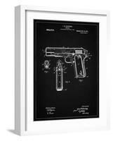 PP76-Vintage Black Colt 1911 Semi-Automatic Pistol Patent Poster-Cole Borders-Framed Giclee Print