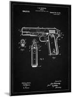 PP76-Vintage Black Colt 1911 Semi-Automatic Pistol Patent Poster-Cole Borders-Mounted Giclee Print