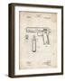 PP76-Vintage Parchment Colt 1911 Semi-Automatic Pistol Patent Poster-Cole Borders-Framed Giclee Print