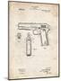 PP76-Vintage Parchment Colt 1911 Semi-Automatic Pistol Patent Poster-Cole Borders-Mounted Giclee Print