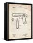 PP76-Vintage Parchment Colt 1911 Semi-Automatic Pistol Patent Poster-Cole Borders-Framed Stretched Canvas