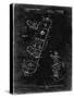 PP760-Black Grunge Burton Touring Snowboard Patent Poster-Cole Borders-Stretched Canvas